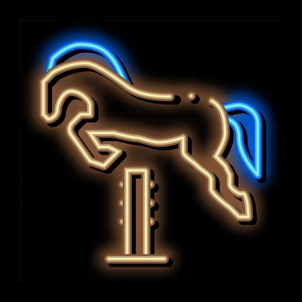 ferro di cavallo neon splendore icona illustrazione vettore