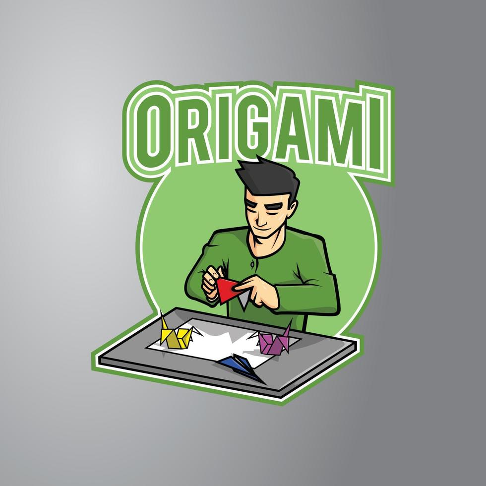 origami illustrazione design distintivo vettore