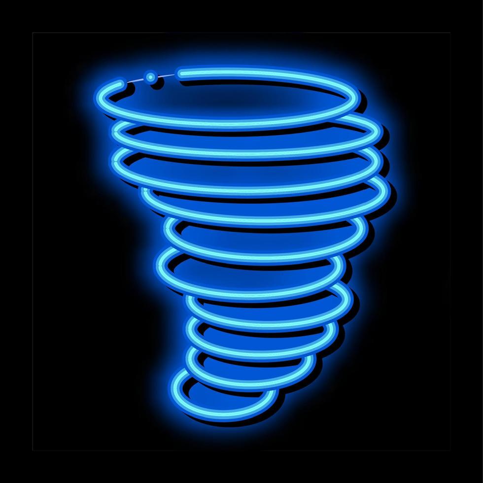 tornado uragano neon splendore icona illustrazione vettore