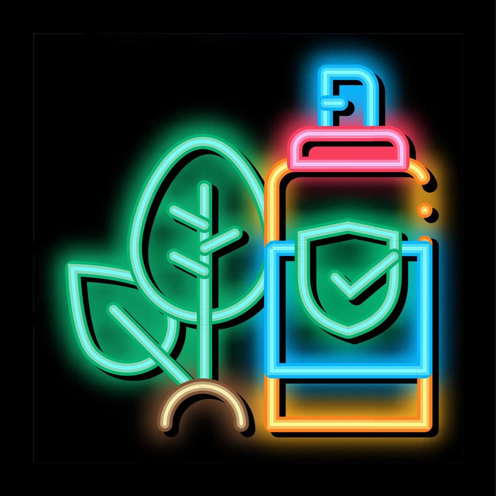 spray pianta foglia neon splendore icona illustrazione vettore