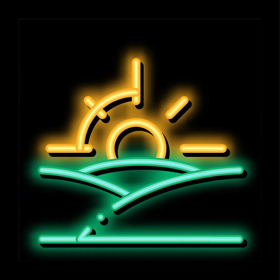tramonto neon splendore icona illustrazione vettore