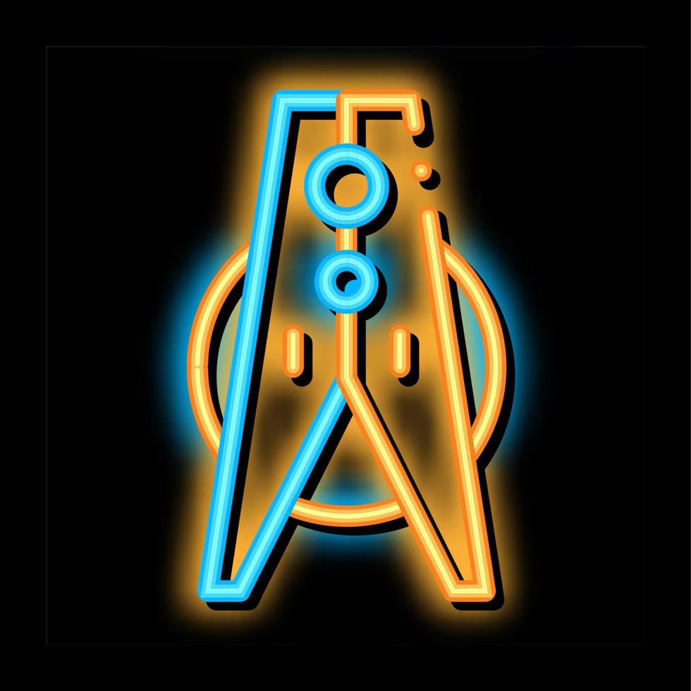 lavanderia servizio Abiti piolo neon splendore icona illustrazione vettore