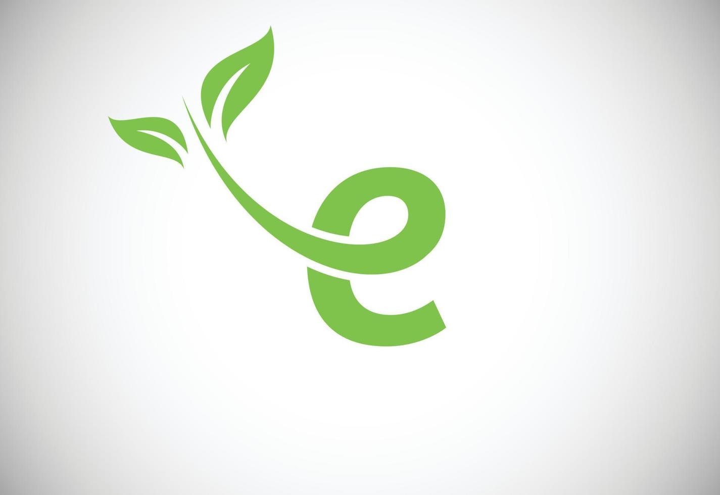 iniziale lettera e e foglia logo. eco-friendly logo concetto. moderno vettore logo per ecologico attività commerciale e azienda identità