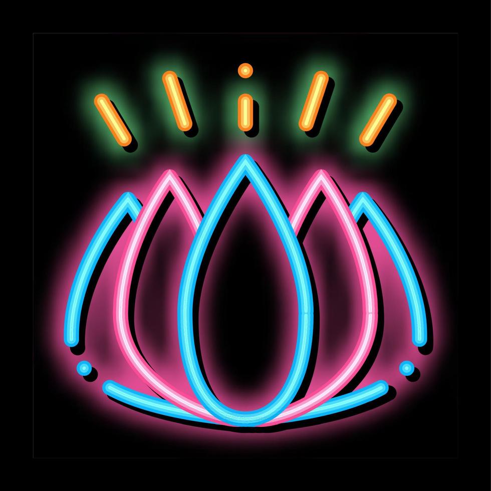 cosmetico ingrediente fiore neon splendore icona illustrazione vettore