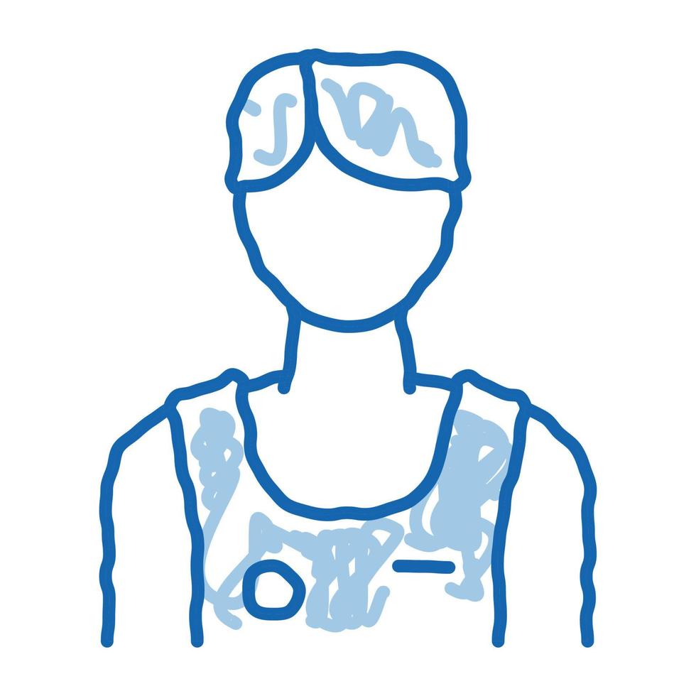 maschio atleta sportivo scarabocchio icona mano disegnato illustrazione vettore
