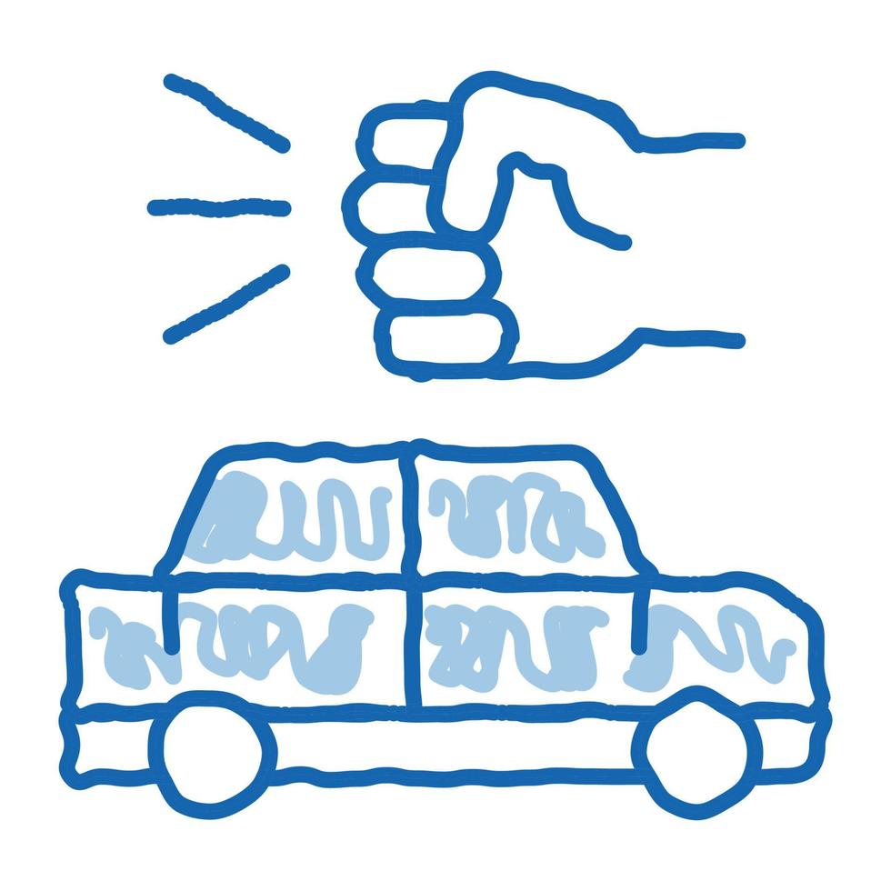 calcio spingere macchina scarabocchio icona mano disegnato illustrazione vettore