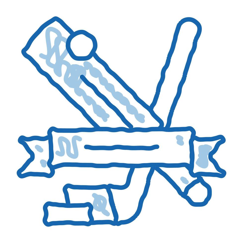 hockey sport lezione scarabocchio icona mano disegnato illustrazione vettore