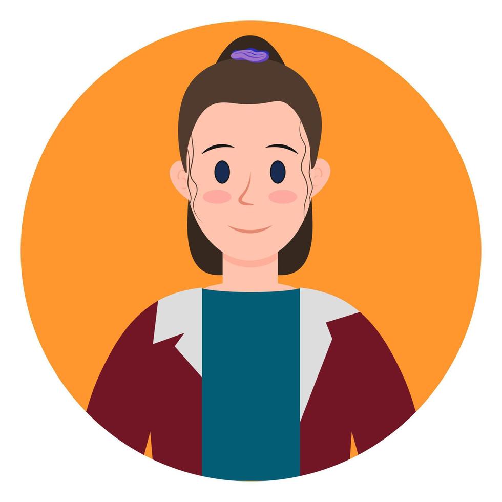vettore illustrazione di un' ragazza, persona, adolescente. avatar.