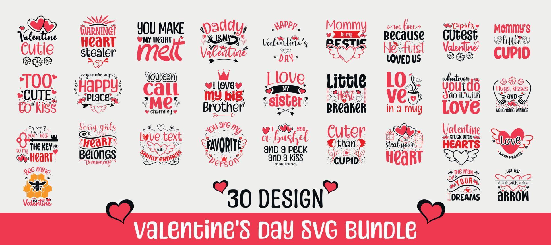 San Valentino giorno svg fascio. San Valentino giorno tipografia maglietta design vettore