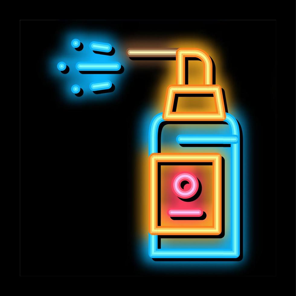 spray bottiglia neon splendore icona illustrazione vettore