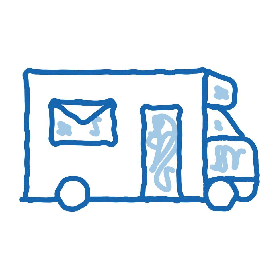 posta camion postale mezzi di trasporto azienda scarabocchio icona mano disegnato illustrazione vettore