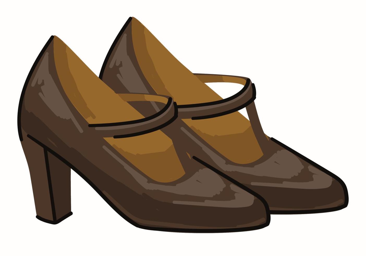 Vintage ▾ femmina scarpe su alto tacco con cinghie vettore