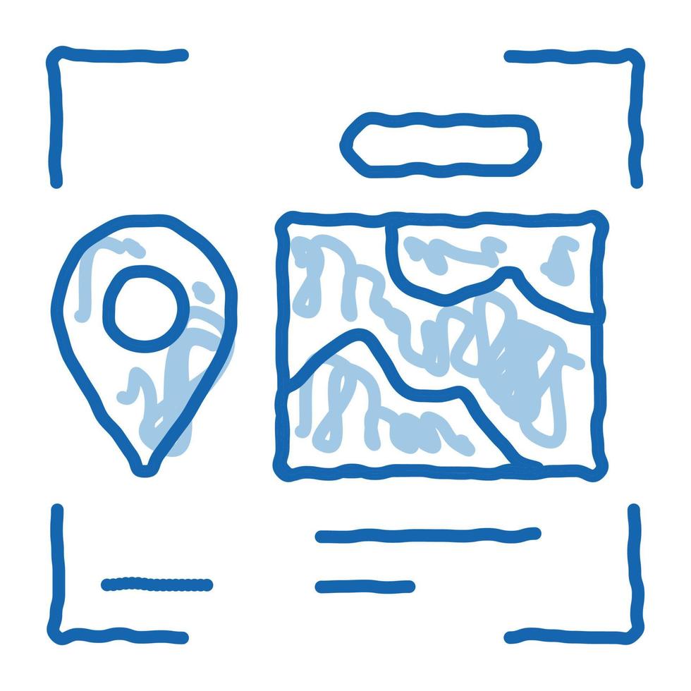 Immagine e GPS Posizione per identità scarabocchio icona mano disegnato illustrazione vettore