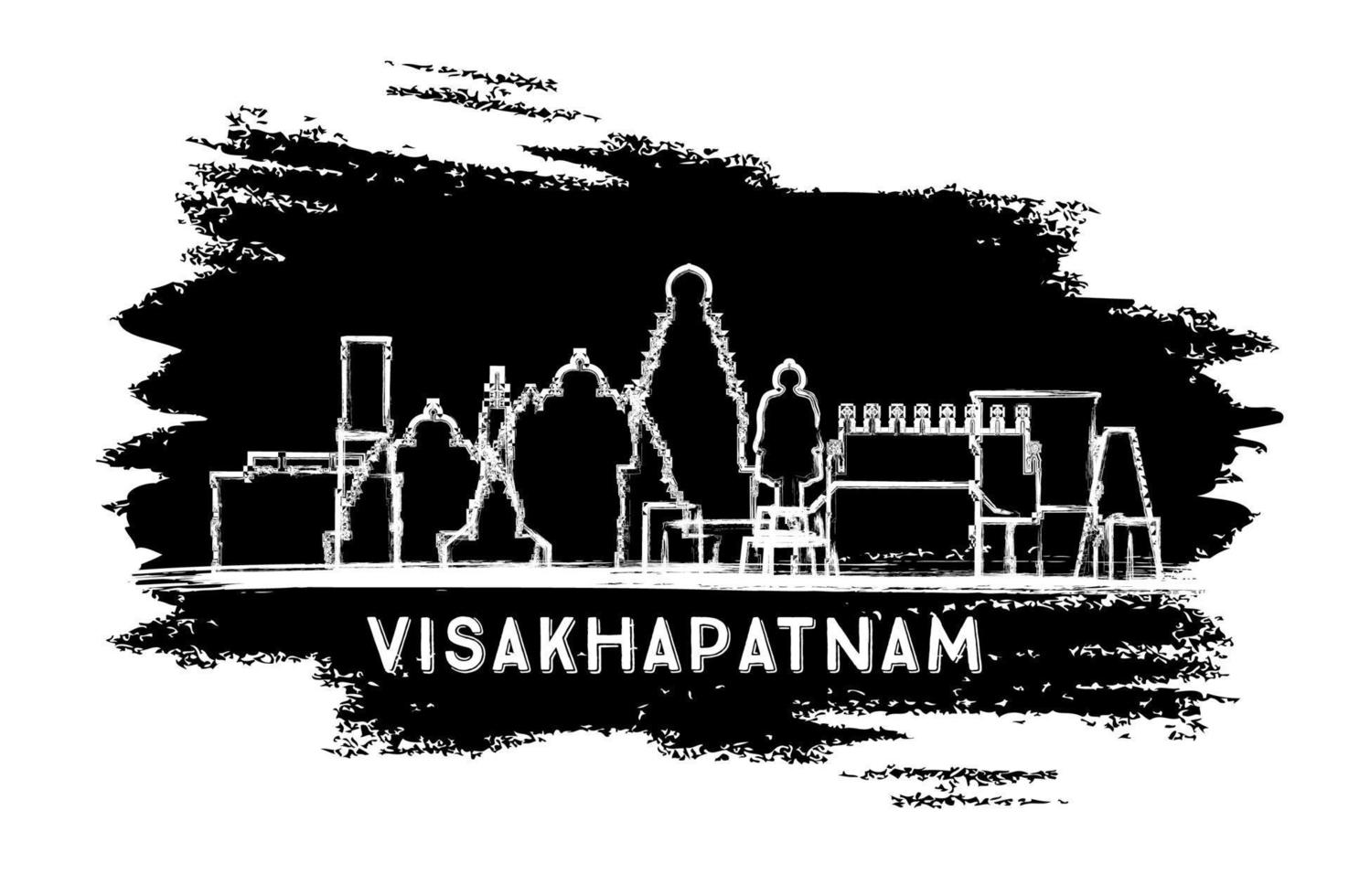 visakhapatnam India città orizzonte silhouette. mano disegnato schizzo. vettore
