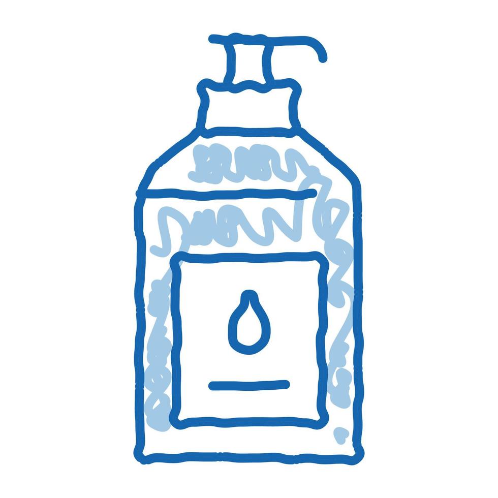 liquido sapone bottiglia scarabocchio icona mano disegnato illustrazione vettore