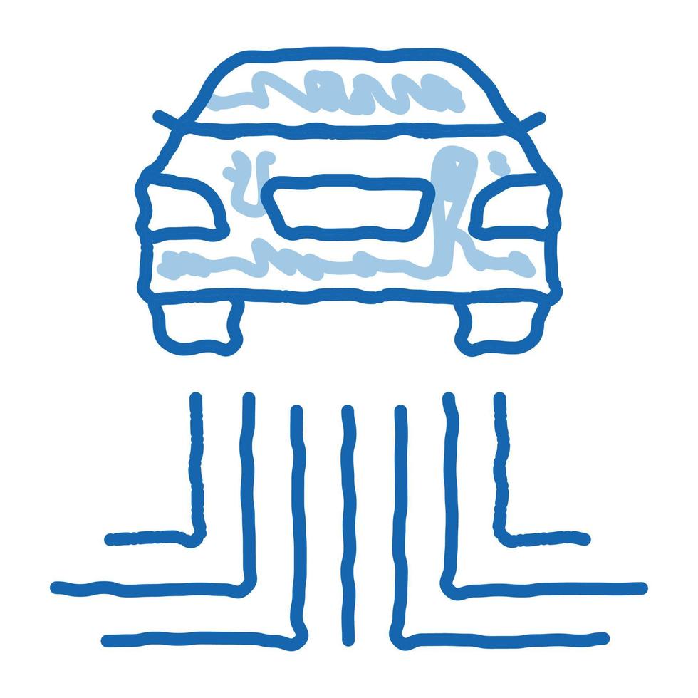 auto elettronico tecnologia scarabocchio icona mano disegnato illustrazione vettore
