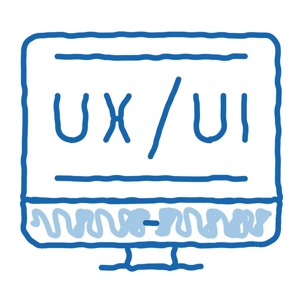 UX ui design scarabocchio icona mano disegnato illustrazione vettore