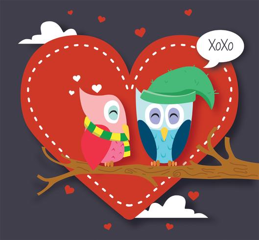 Gufi in Love Vector Design