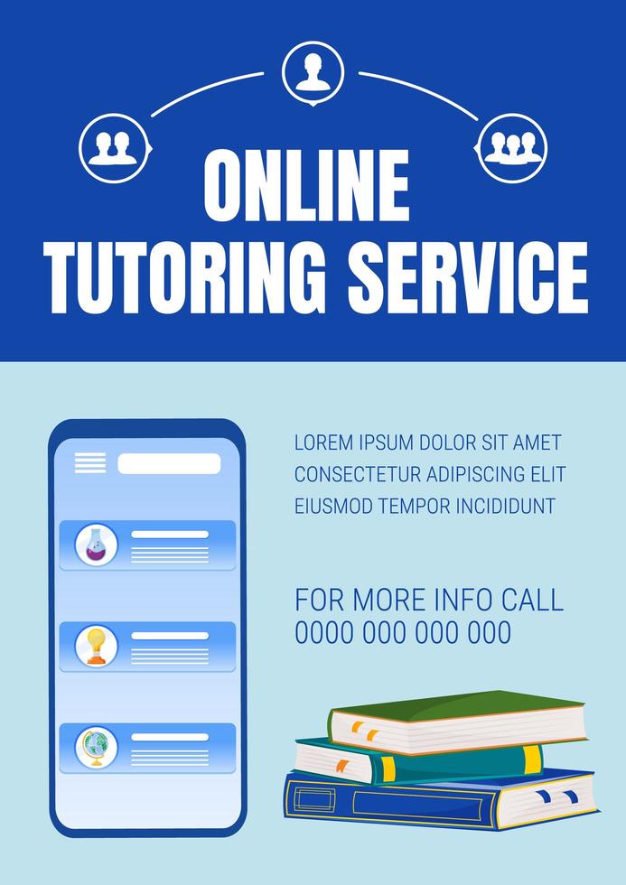 poster di tutoraggio online vettore