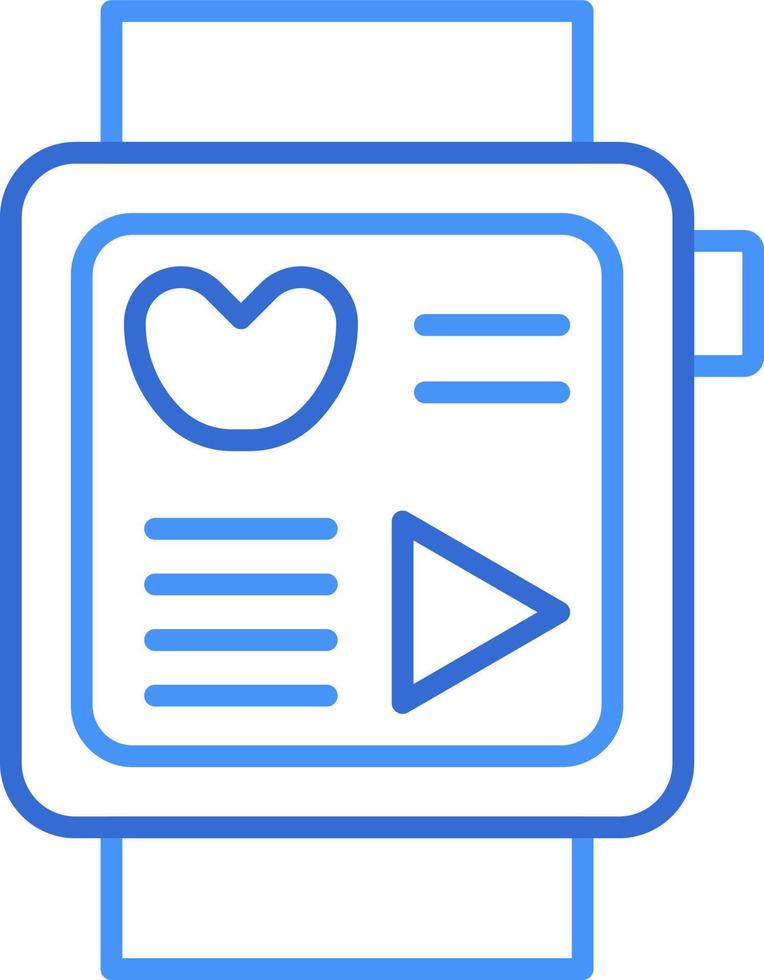 orologio intelligente tecnologia icona con blu duotone stile. informatica, diagramma, Scarica, file, cartella, grafico, il computer portatile . vettore illustrazione