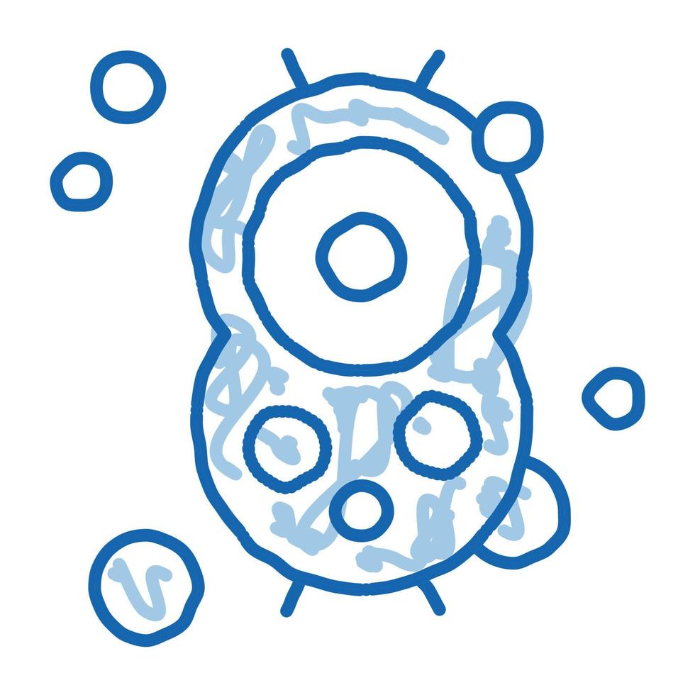 positivo batterio scarabocchio icona mano disegnato illustrazione vettore