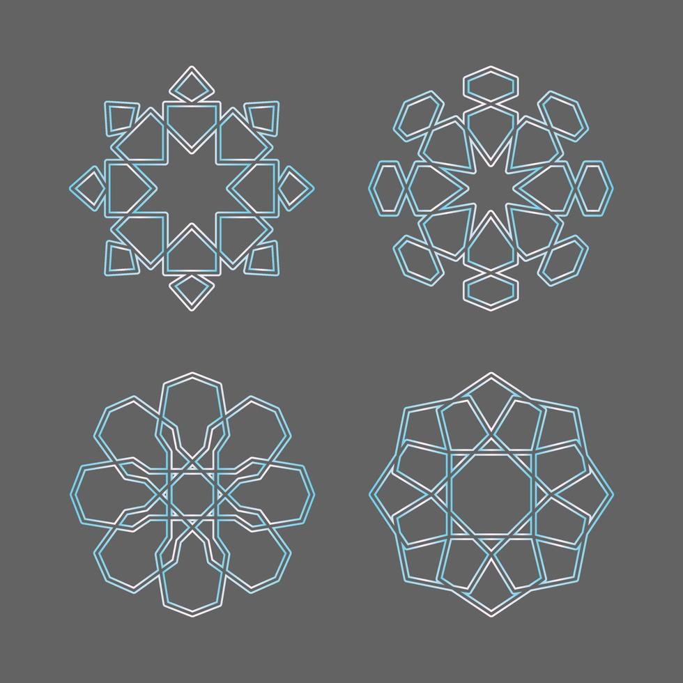 impostato di schema pendenza islamico geometrico modello collezione vettore