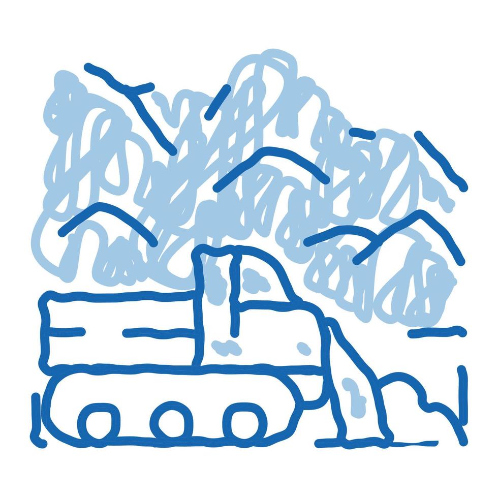neve ventilatore camion scarabocchio icona mano disegnato illustrazione vettore