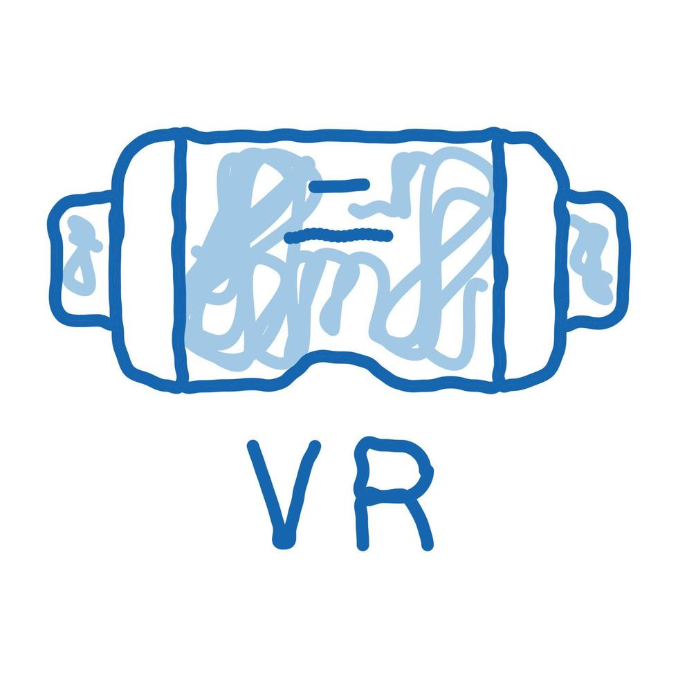 virtuale la realtà bicchieri scarabocchio icona mano disegnato illustrazione vettore