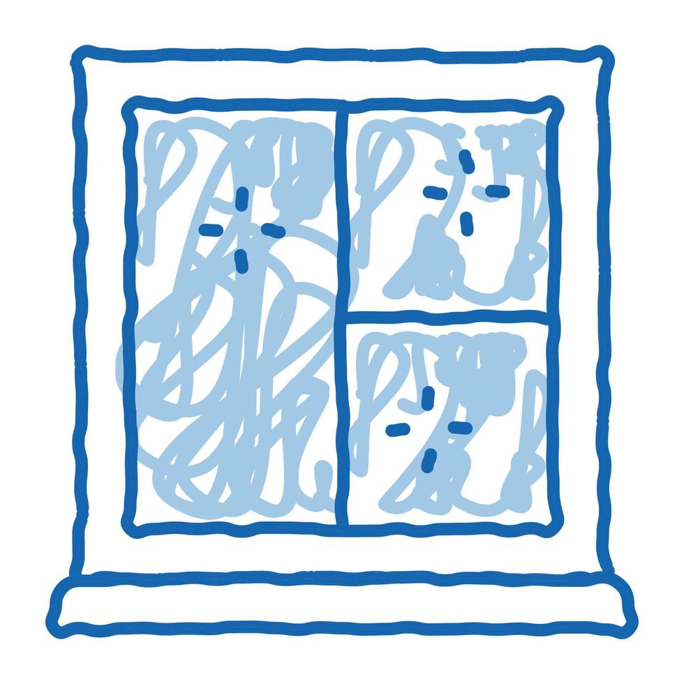antiurto bicchiere nel finestra scarabocchio icona mano disegnato illustrazione vettore