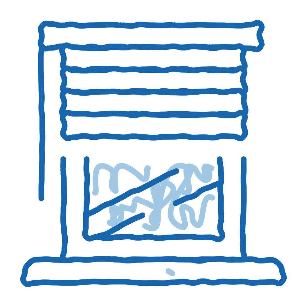 finestra con persiane scarabocchio icona mano disegnato illustrazione vettore