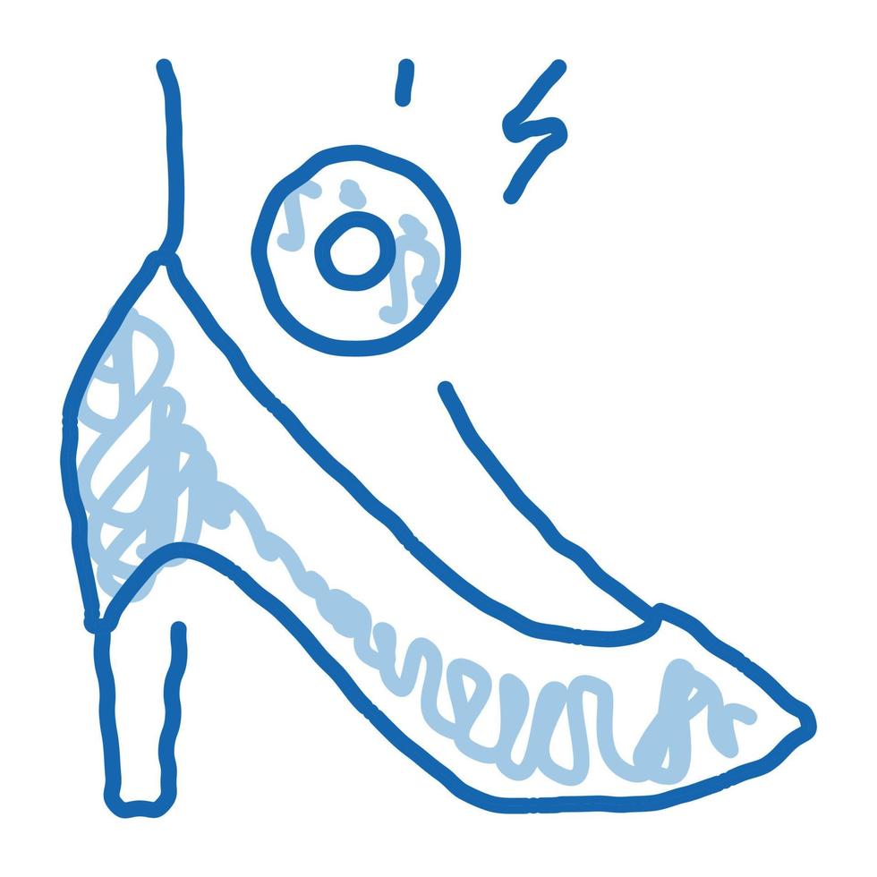artrite gambe nel tacchi scarabocchio icona mano disegnato illustrazione vettore