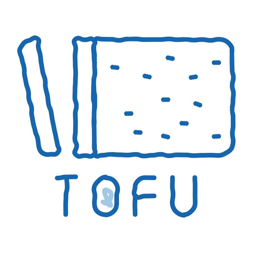 tofu formaggio scarabocchio icona mano disegnato illustrazione vettore