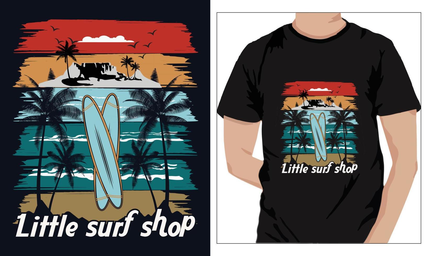 estate magliette design poco Surf negozio vettore