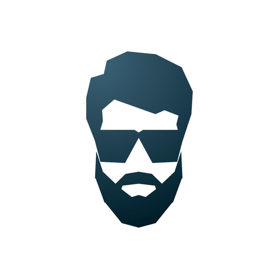 avatar di barbuto uomo. fricchettone icona con occhiali da sole. vettore