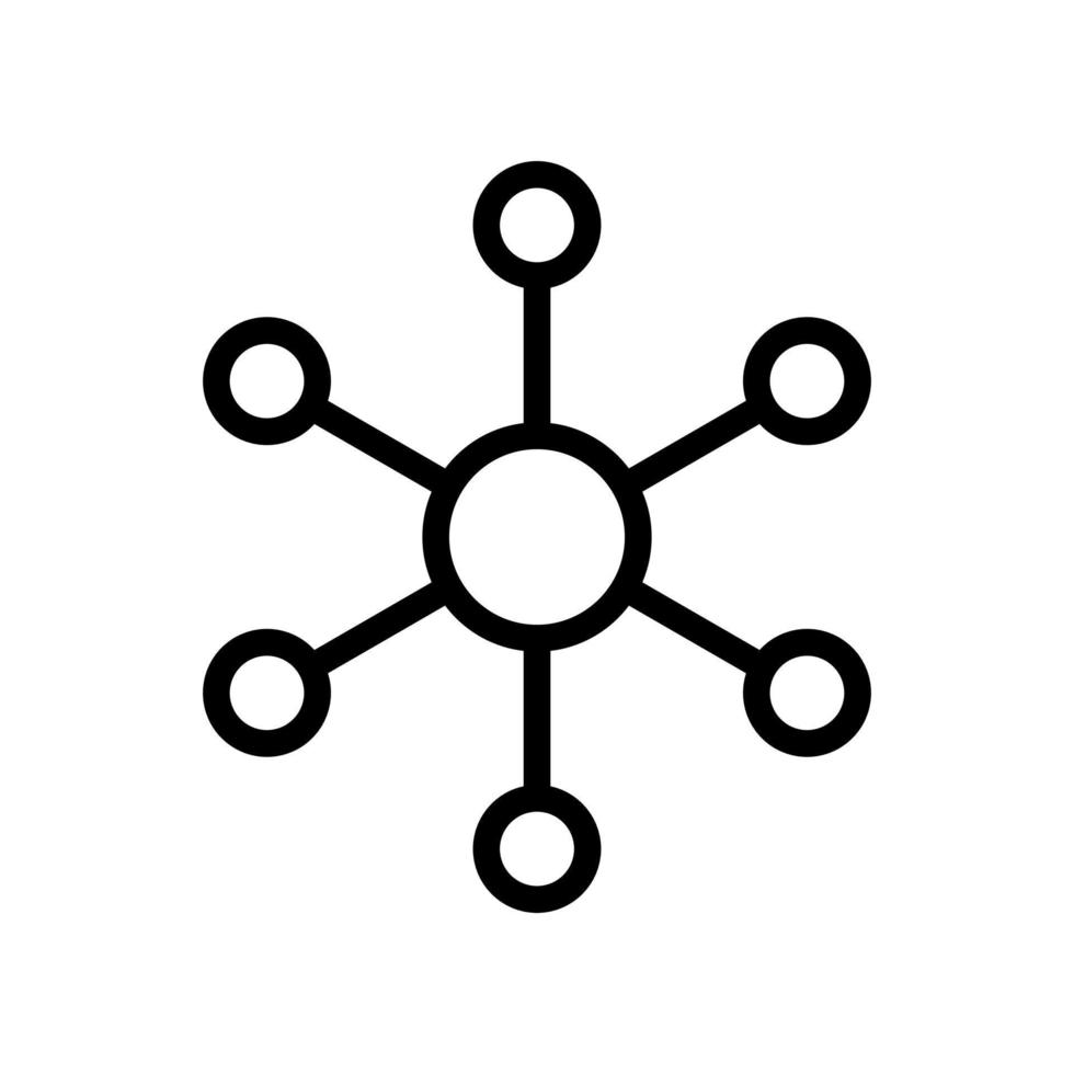 centro e ha parlato, Rete connessione, centrale Banca dati icona nel linea stile design isolato su bianca sfondo. modificabile ictus. vettore