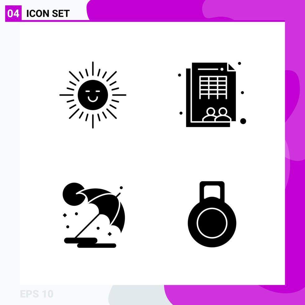solido icona impostato imballare di 4 glifo icone isolato su bianca sfondo per ragnatela Stampa e mobile creativo nero icona vettore sfondo