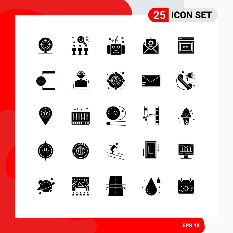 25 creativo icone moderno segni e simboli di posta Busta lavoro donazione doni modificabile vettore design elementi