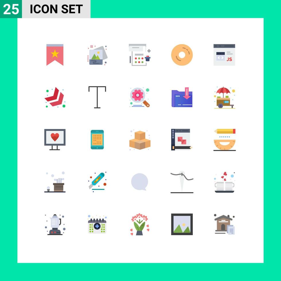 impostato di 25 moderno ui icone simboli segni per codice cibo calendario ciambelle bagel modificabile vettore design elementi