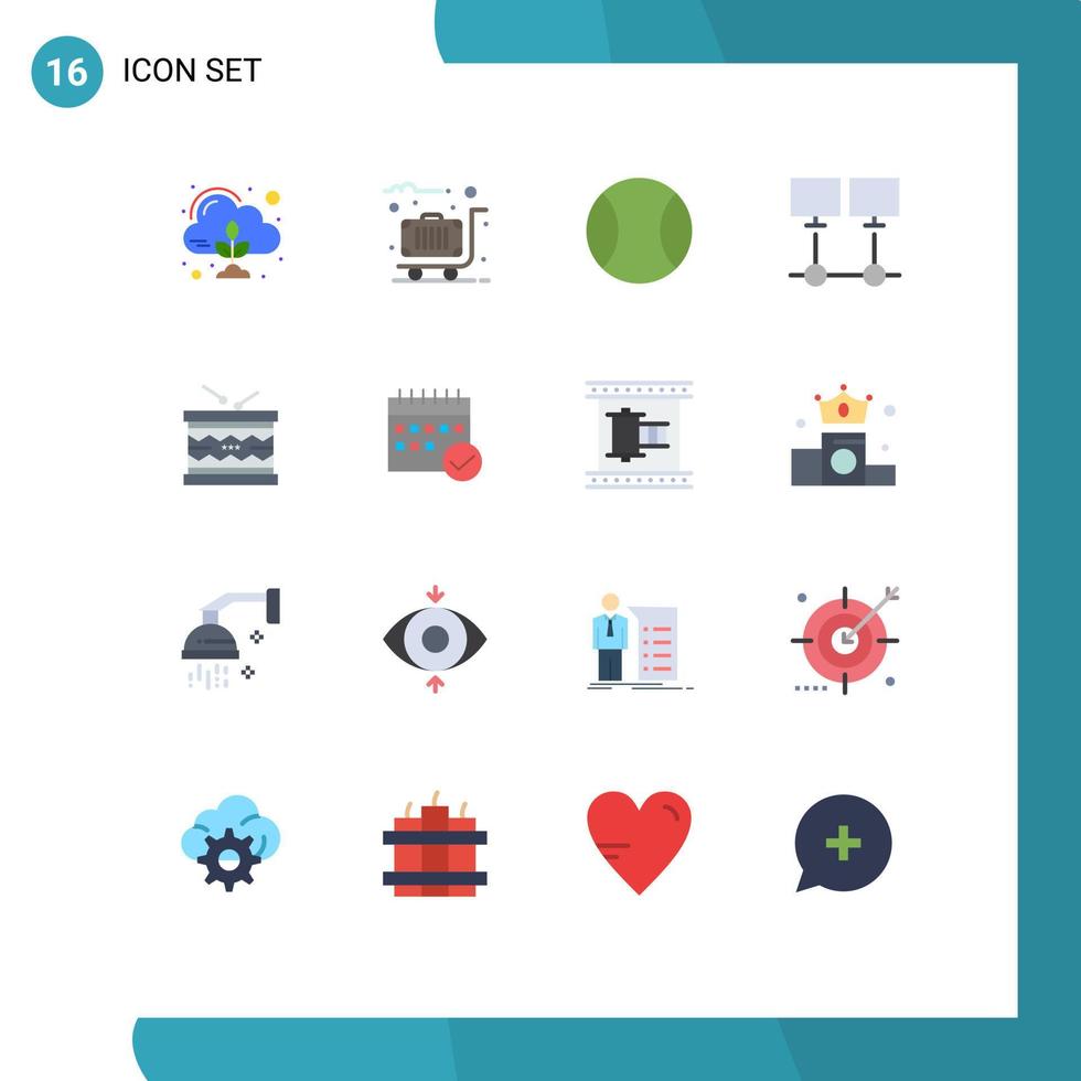 impostato di 16 moderno ui icone simboli segni per strumento server palla Rete connessione modificabile imballare di creativo vettore design elementi