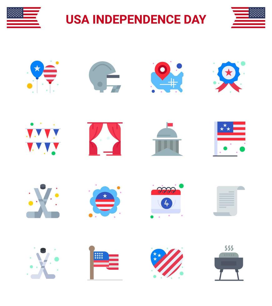 grande imballare di 16 Stati Uniti d'America contento indipendenza giorno Stati Uniti d'America vettore appartamenti e modificabile simboli di Festival stella carta geografica indagare Posizione perno modificabile Stati Uniti d'America giorno vettore design elementi