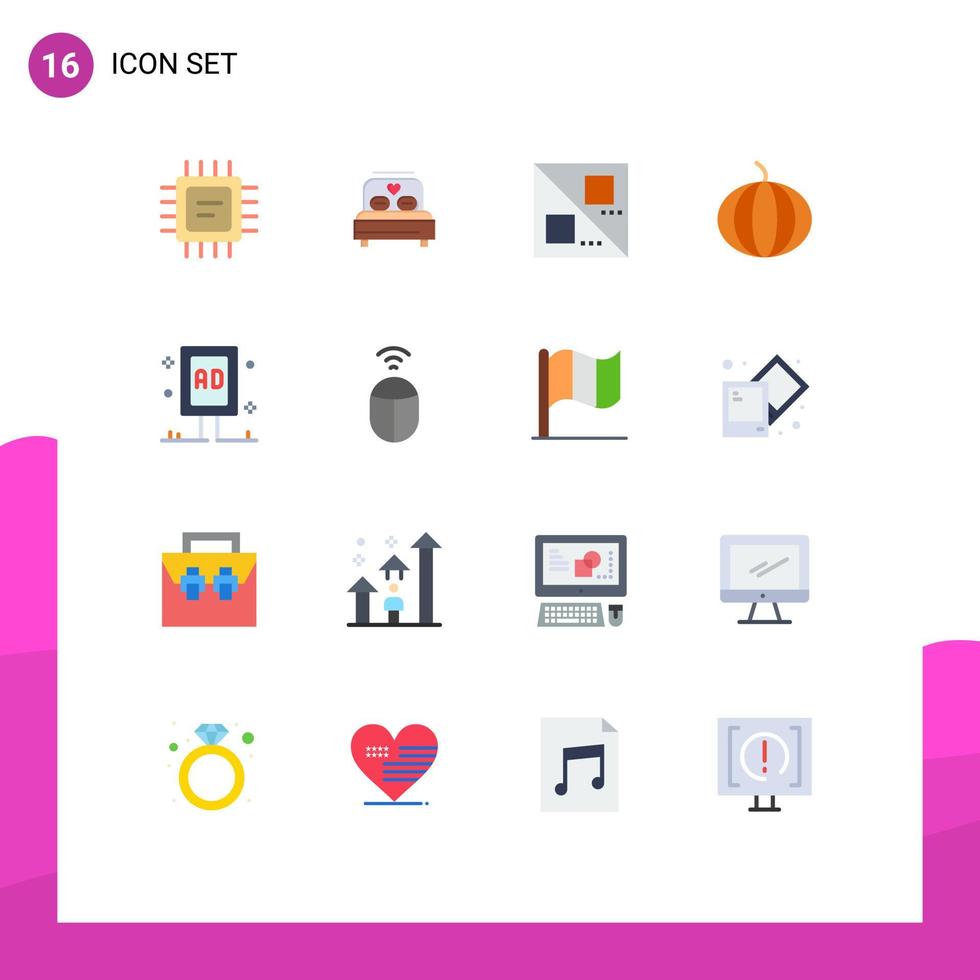 16 universale piatto colore segni simboli di topo campagna design tavola pubblicità modificabile imballare di creativo vettore design elementi