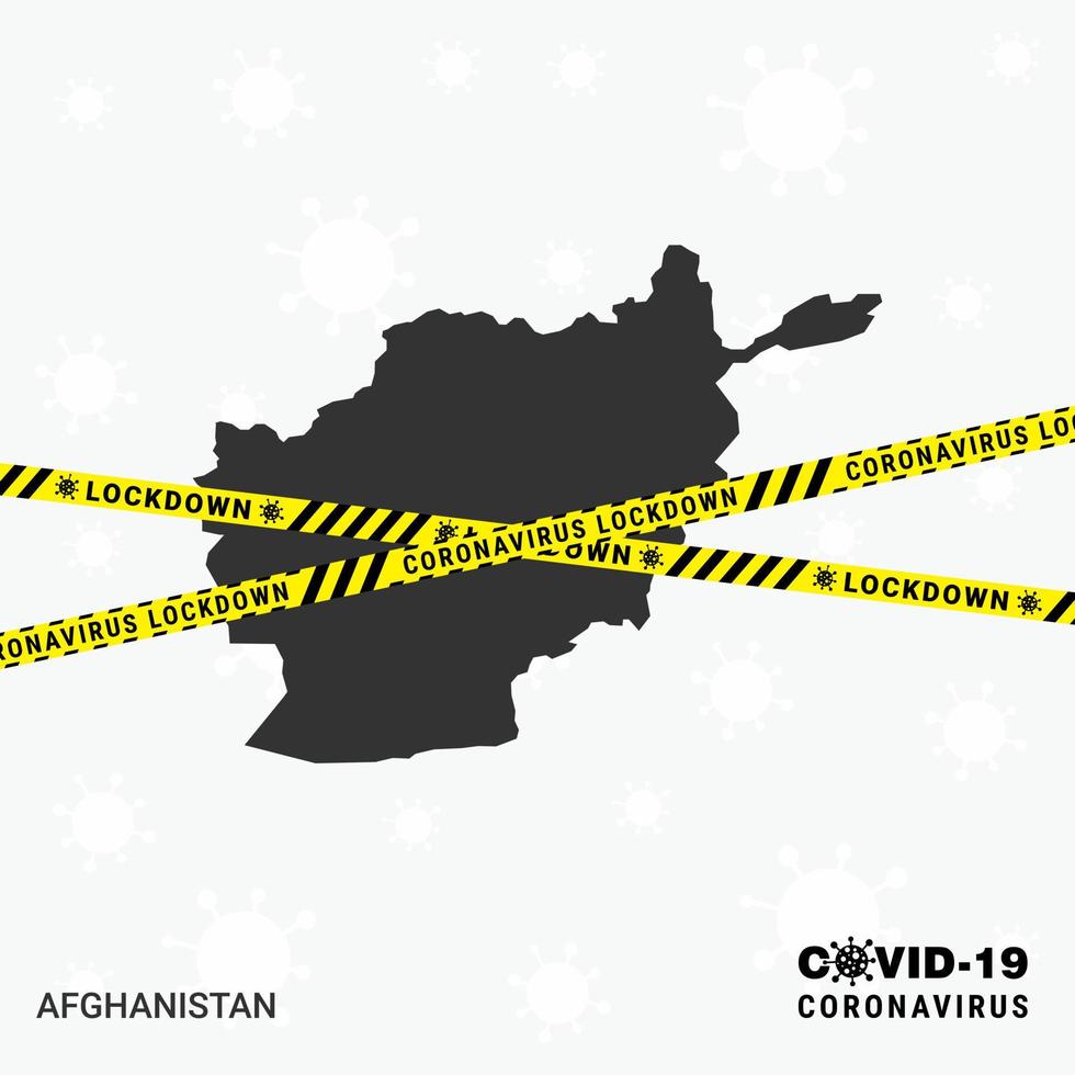afghanistancountry carta geografica lockdown modello per coronavirus pandemia per fermare virus trasmissione covid 19 consapevolezza modello vettore