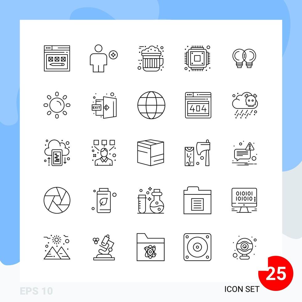 moderno imballare di 25 icone linea schema simboli isolato su bianca backgound per sito web progettazione creativo nero icona vettore sfondo