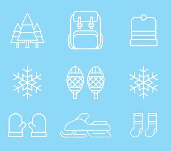 Icone di attività invernali vettore