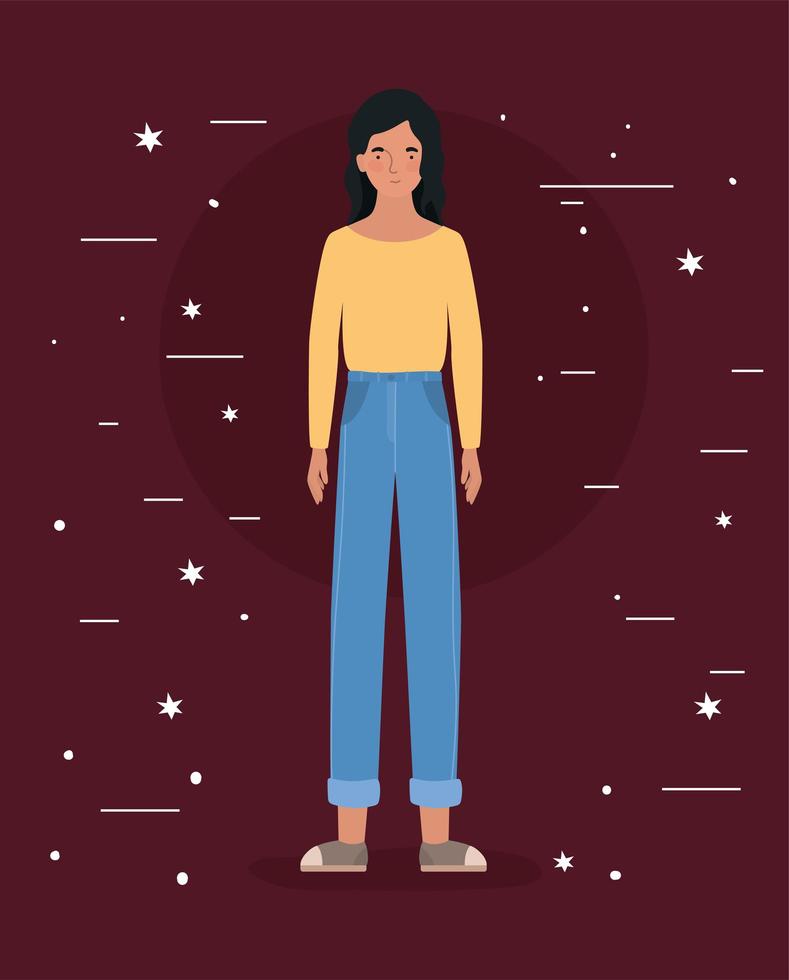 donna avatar con design di stelle vettore