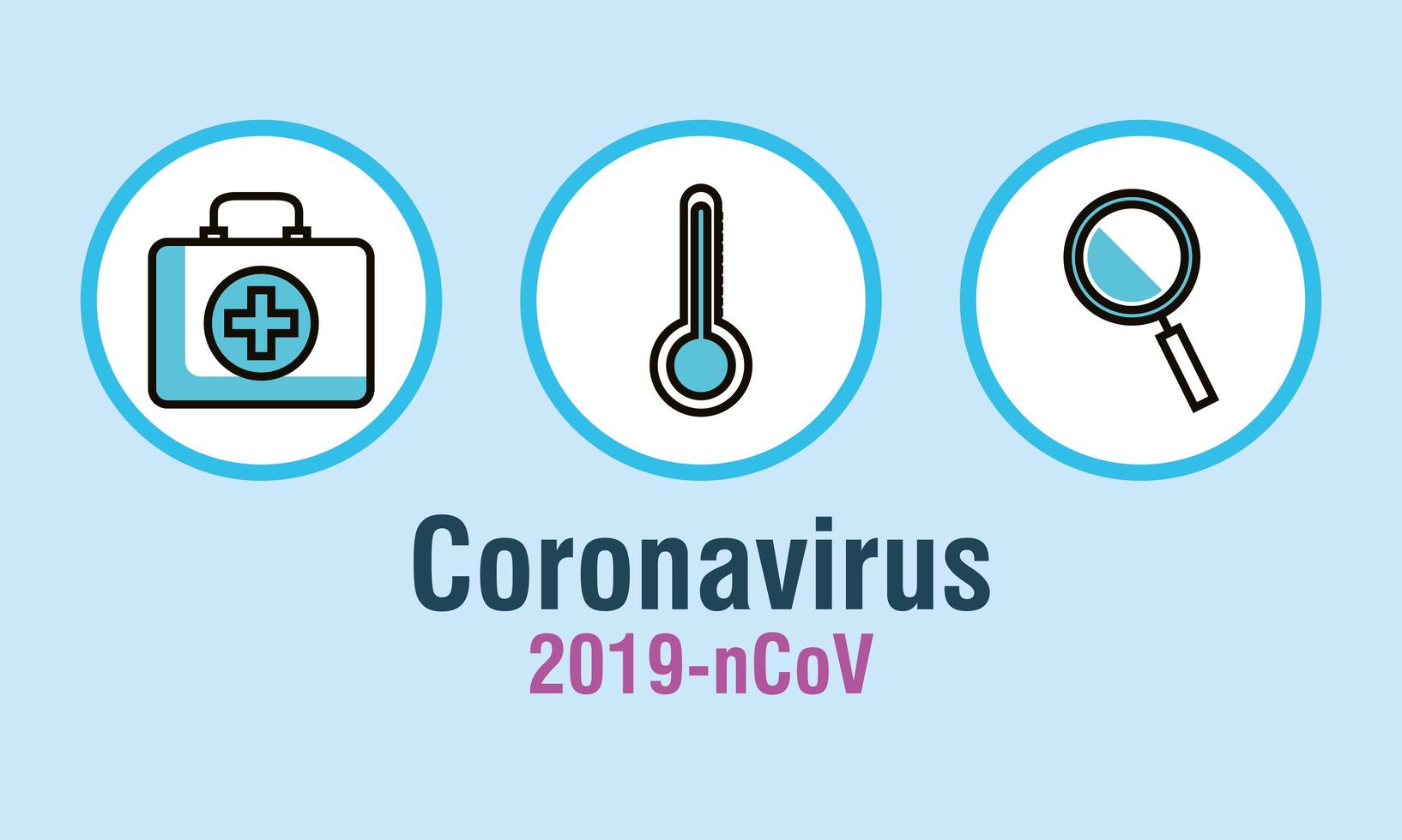 banner di prevenzione del coronavirus con icone mediche vettore