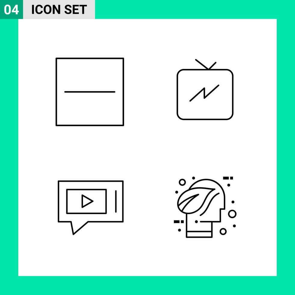 imballare di 4 linea stile icona impostato schema simboli per Stampa creativo segni isolato su bianca sfondo 4 icona impostato creativo nero icona vettore sfondo