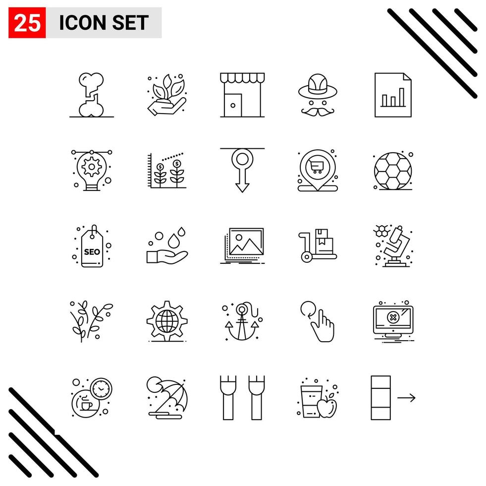 pixel Perfetto impostato di 25 linea icone schema icona impostato per web progettazione e mobile applicazioni interfaccia creativo nero icona vettore sfondo