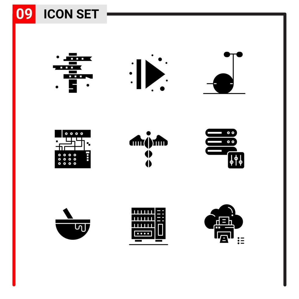impostato di 9 moderno ui icone simboli segni per medico modulo giusto dispositivo analogico modificabile vettore design elementi
