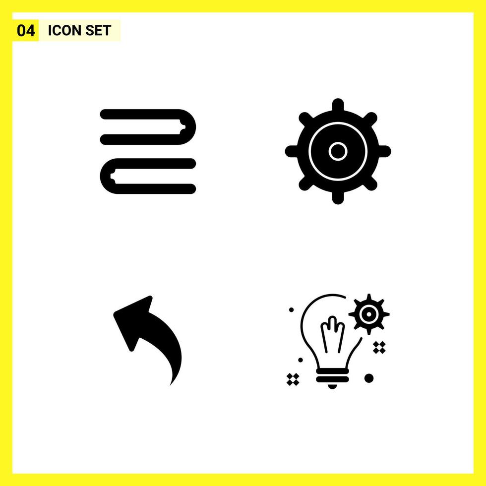 4 icona impostato semplice solido simboli glifo cartello su bianca sfondo per sito web design mobile applicazioni e Stampa media creativo nero icona vettore sfondo